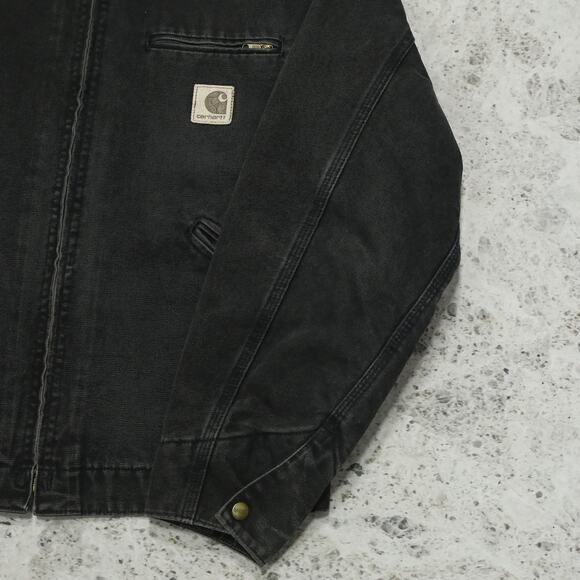 RARE Vintage Carhartt J43 ONX Onyx Faded Black Detroit Jacket Size Medium - Picture 10 of 16